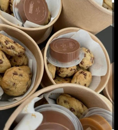Mini Choc chip cookies with dip