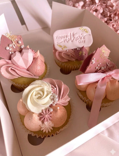 Mothers Day pack of 4 cupcakes