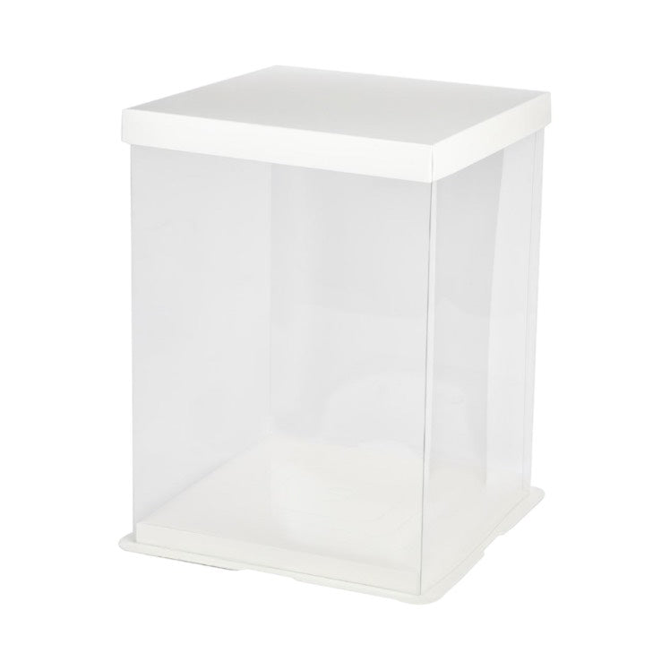 White Clear Tall Acrylic Cake Box - 10x10x17.5